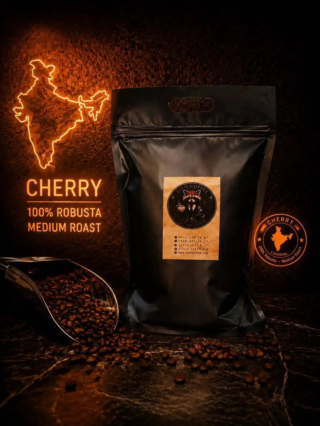 R cherry دانه قهوه چری (100% عربیکا) - Image 1